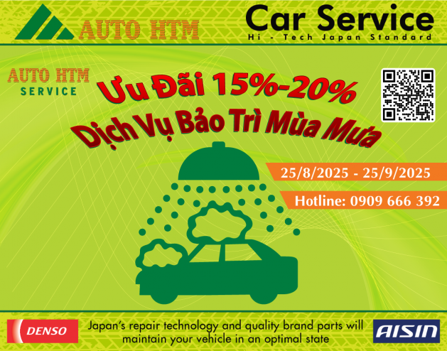 ƯU ĐÃI DỊCH VỤ BẢO TRÌ VẬN HÀNH XE AN TOÀN MÙA MƯA